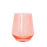 Coral Peach Pink Stemless Wine - Estelle Colored Glass - Gaines Jewelers
