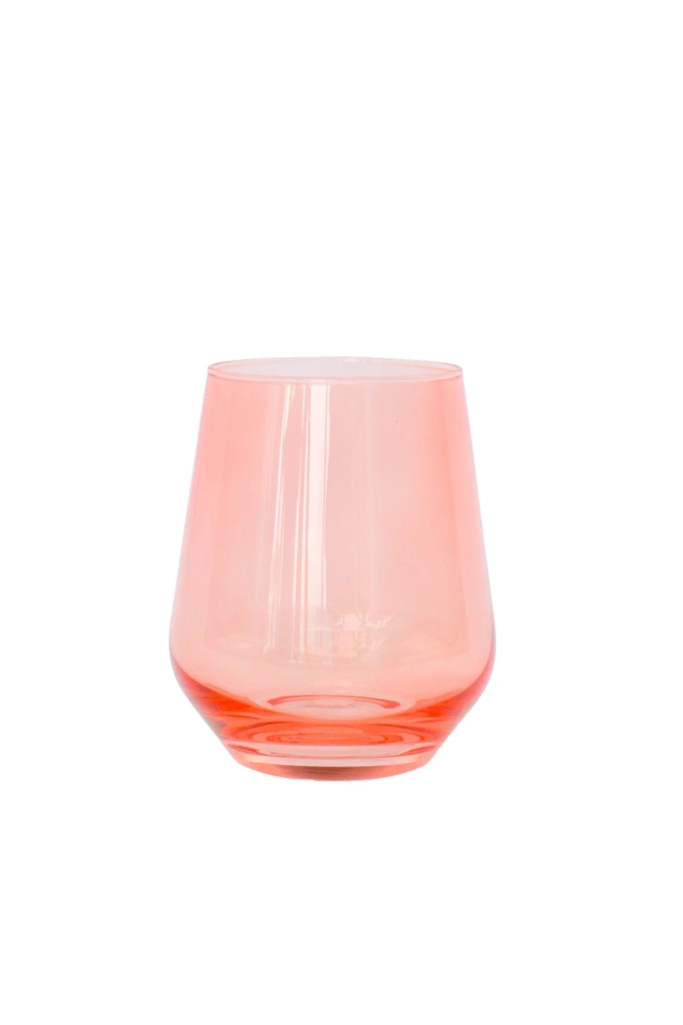 Coral Peach Pink Stemless Wine - Estelle Colored Glass - Gaines Jewelers