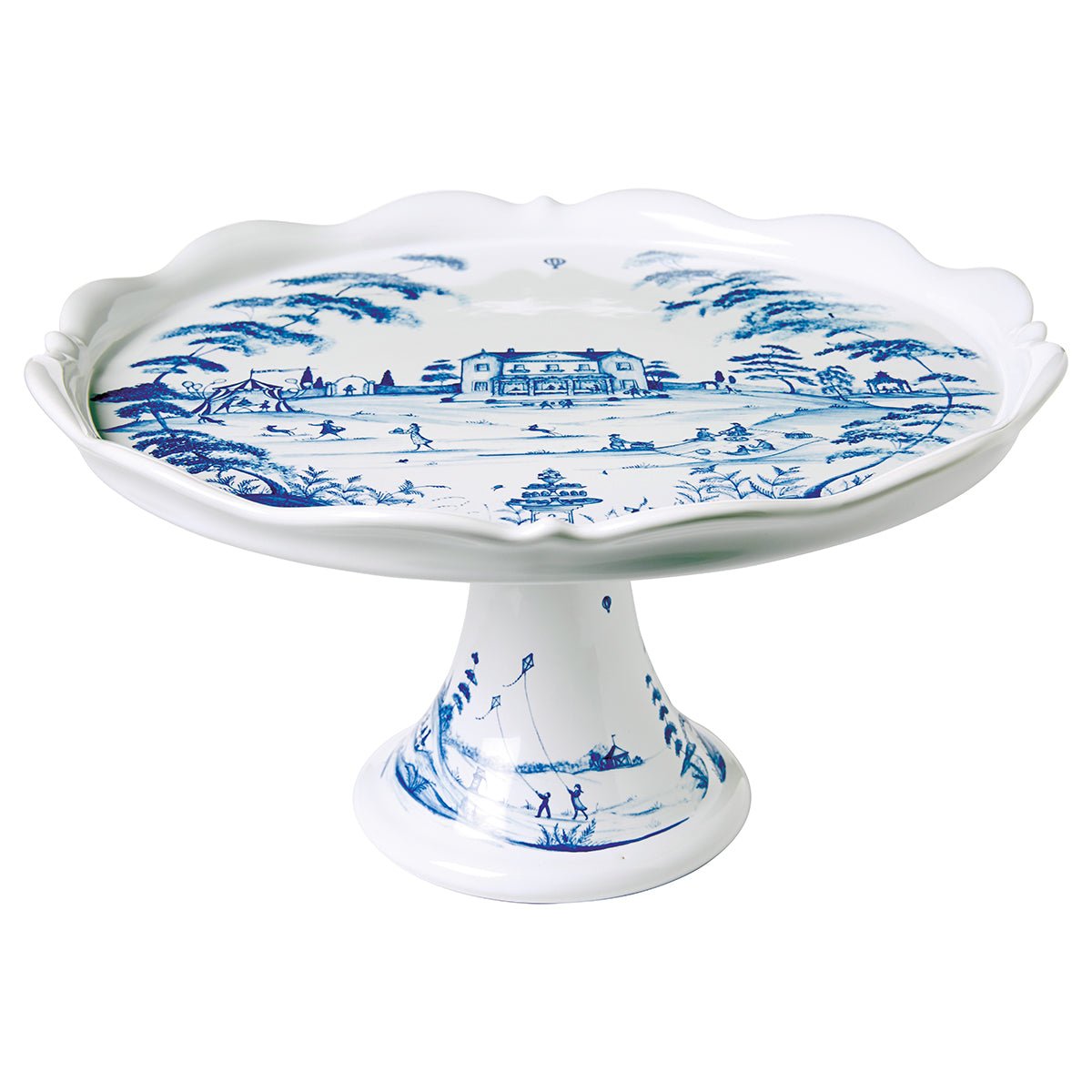 Country Estate Cake Stand - Delft Blue - Gaines Jewelers