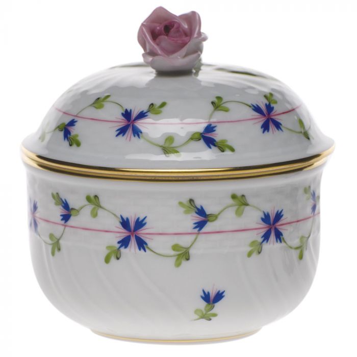 Covered Sugar with a Rose - Blue Garland - Gaines Jewelers