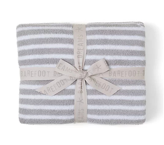 CozyChic Split Stripes Blanket-Sea Salt Linen - Gaines Jewelers