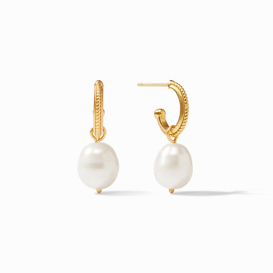 Delphine Pearl Hoop & Charm Earring - Gaines Jewelers