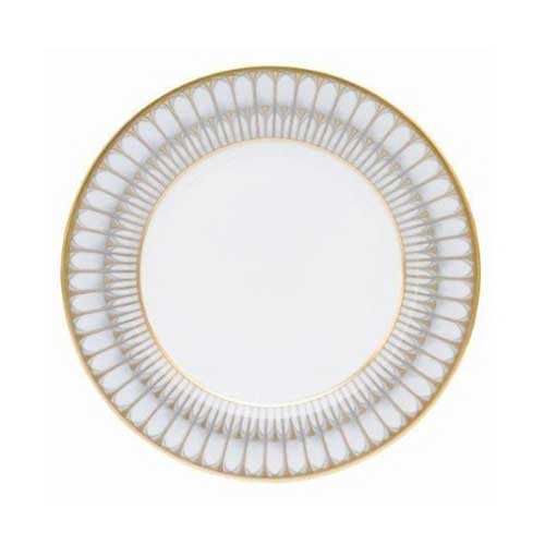 Deshoulieres Arcades Grey & Matte Gold Dessert Plate - Gaines Jewelers