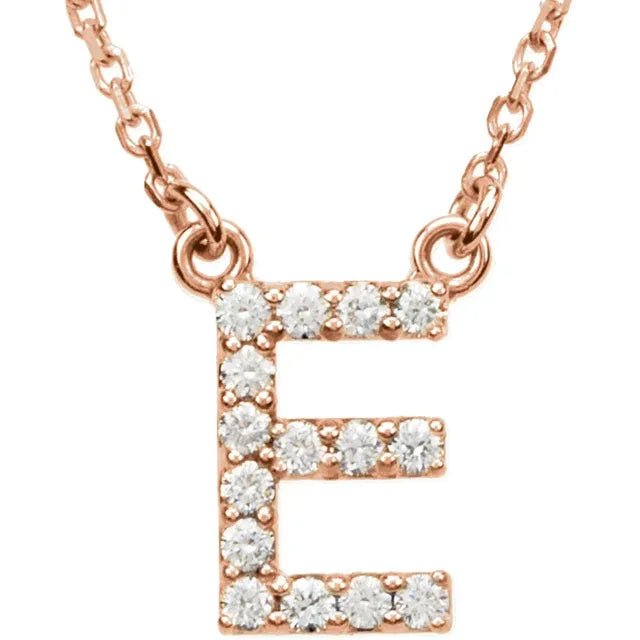Diamond "E" necklace 1/6 ctw - Gaines Jewelers