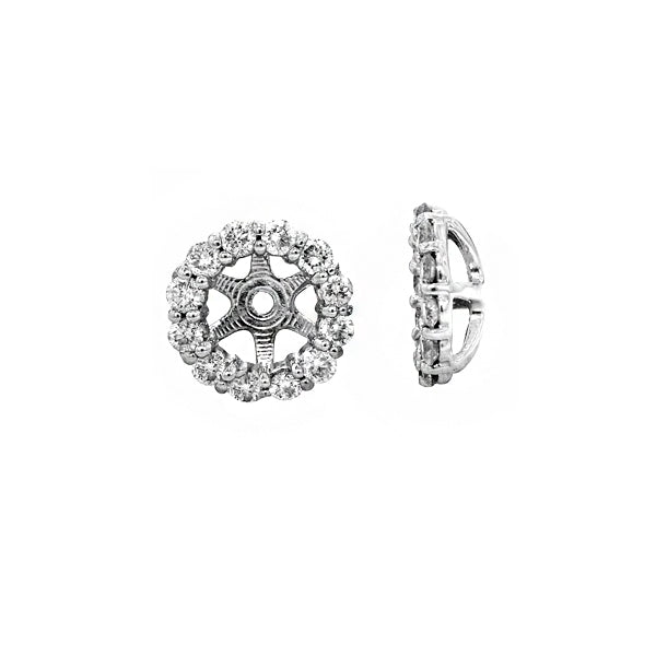 Earring jackets diamond halo - Gaines Jewelers