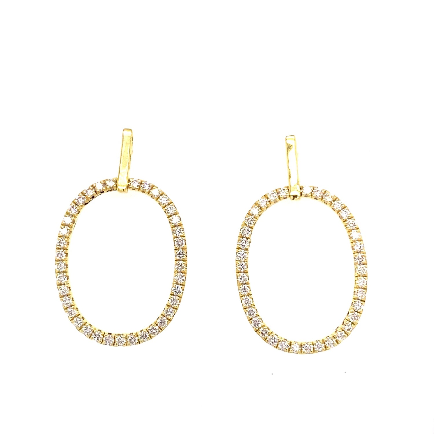 Earrings 14k lg dia drop oval tw=1.11ct drop oval - Gaines Jewelers