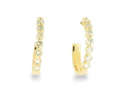 Earrings- 14K Yellow Gold Diamond Earrings - Gaines Jewelers