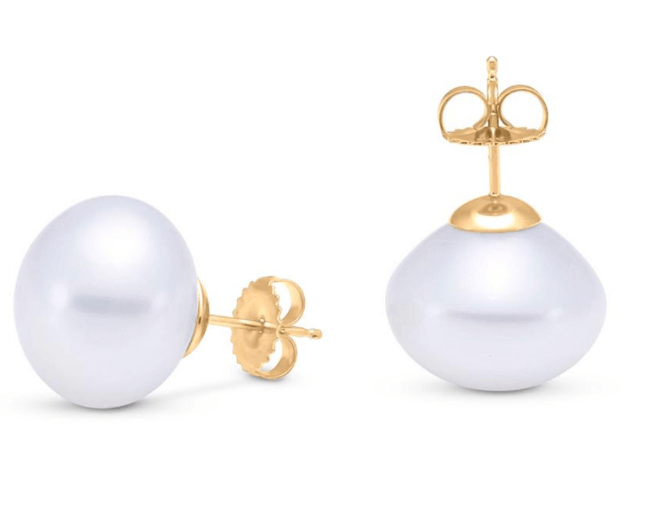 EARRINGS- BUTTON SOUTH SEA PEARL STUDS - Gaines Jewelers
