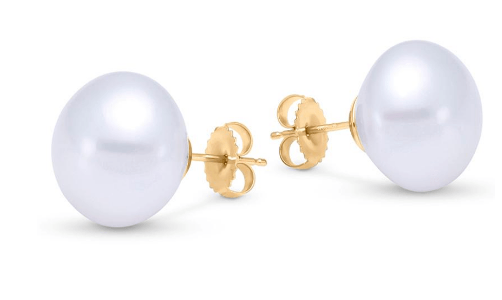 EARRINGS- BUTTON SOUTH SEA PEARL STUDS - Gaines Jewelers