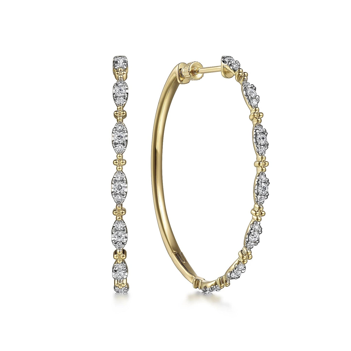 Earrings diamond hoops 40mm 0.59ct - Gaines Jewelers