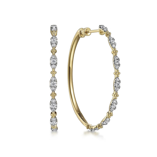 Earrings diamond hoops 40mm 0.59ct - Gaines Jewelers
