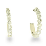 Earrings diamond hoops huggies 14=.28ct 14kt white gold - Gaines Jewelers