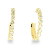 Earrings diamond hoops small 14=.54ct 14kt yellow gold - Gaines Jewelers