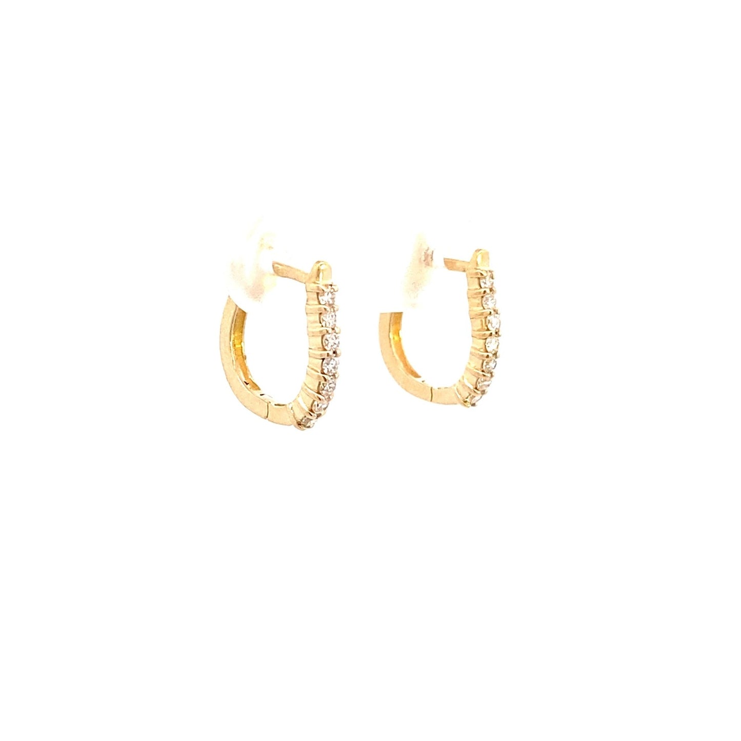 Earrings diamond huggies 14=.22ct 14kt yellow gold - Gaines Jewelers