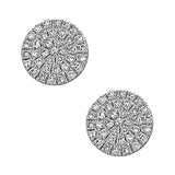 Earrings diamond pave' studs medium 14kt white gold - Gaines Jewelers