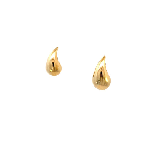 Earrings medium tear-drop 14kt yellow gold - Gaines Jewelers