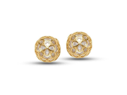 Earrings pearl caged 6.5-7mm stud - Gaines Jewelers