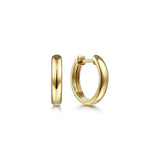 Earrings tiny plain gold hoops 14kt yellow gold - Gaines Jewelers