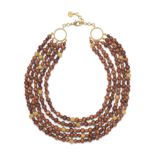 Earth Goddess Beads 5-Strand Necklace - Teak - Gaines Jewelers