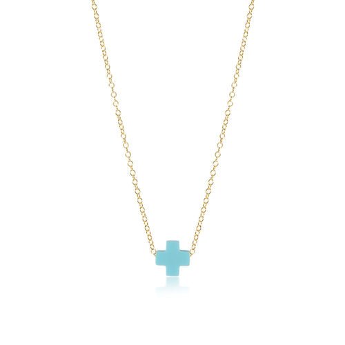 Egirl 14" Gold Signature Cross Necklace - Gaines Jewelers