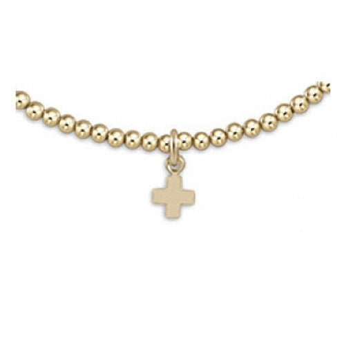 egirl Classic Gold Bead Bracelet - Signature Cross Gold Charm - Gaines Jewelers