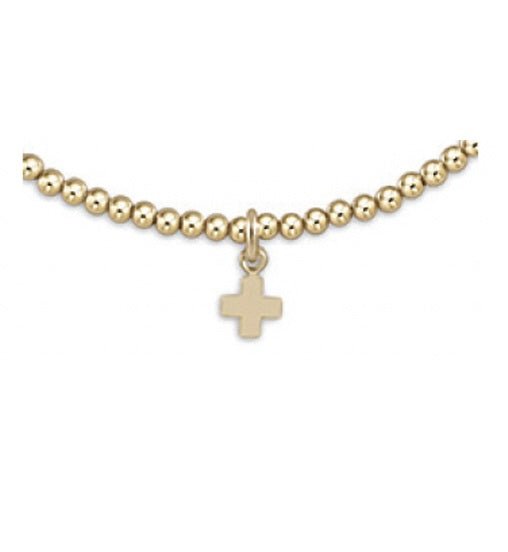 egirl Classic Gold Bead Bracelet - Signature Cross Gold Charm - Gaines Jewelers