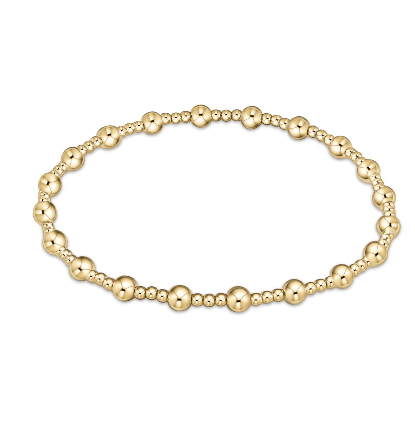 Egirl Classic Sincerity Pattern 4mm Bead Bracelet- Gold - Gaines Jewelers