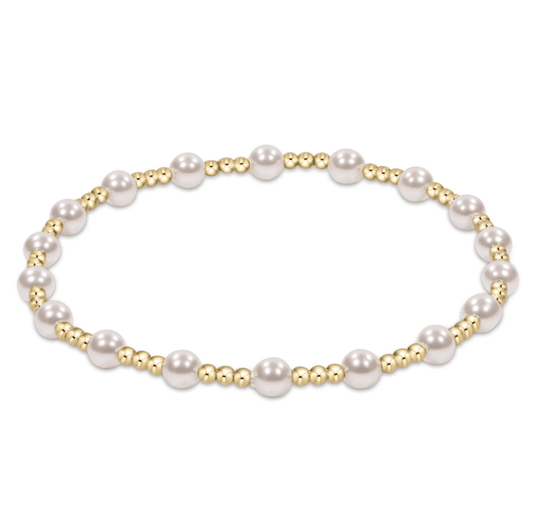 Egirl Classic Sincerity Pattern 4mm Bead Bracelet-Pearl - Gaines Jewelers