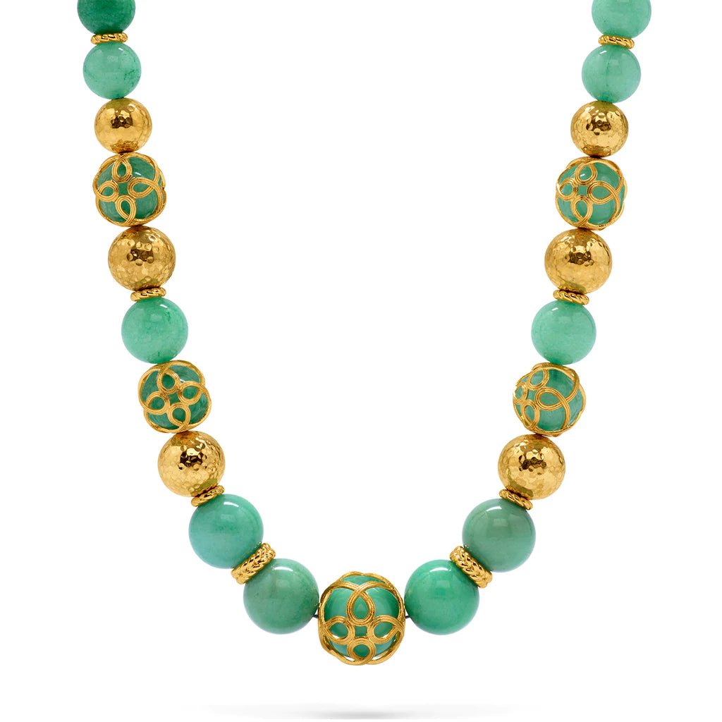 Elizabetta Necklace, 18" in Green Jade - Gaines Jewelers