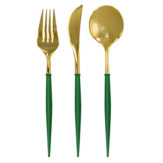 Emerald & Gold Bella Assorted Plastic Cutlery Set - Gaines Jewelers