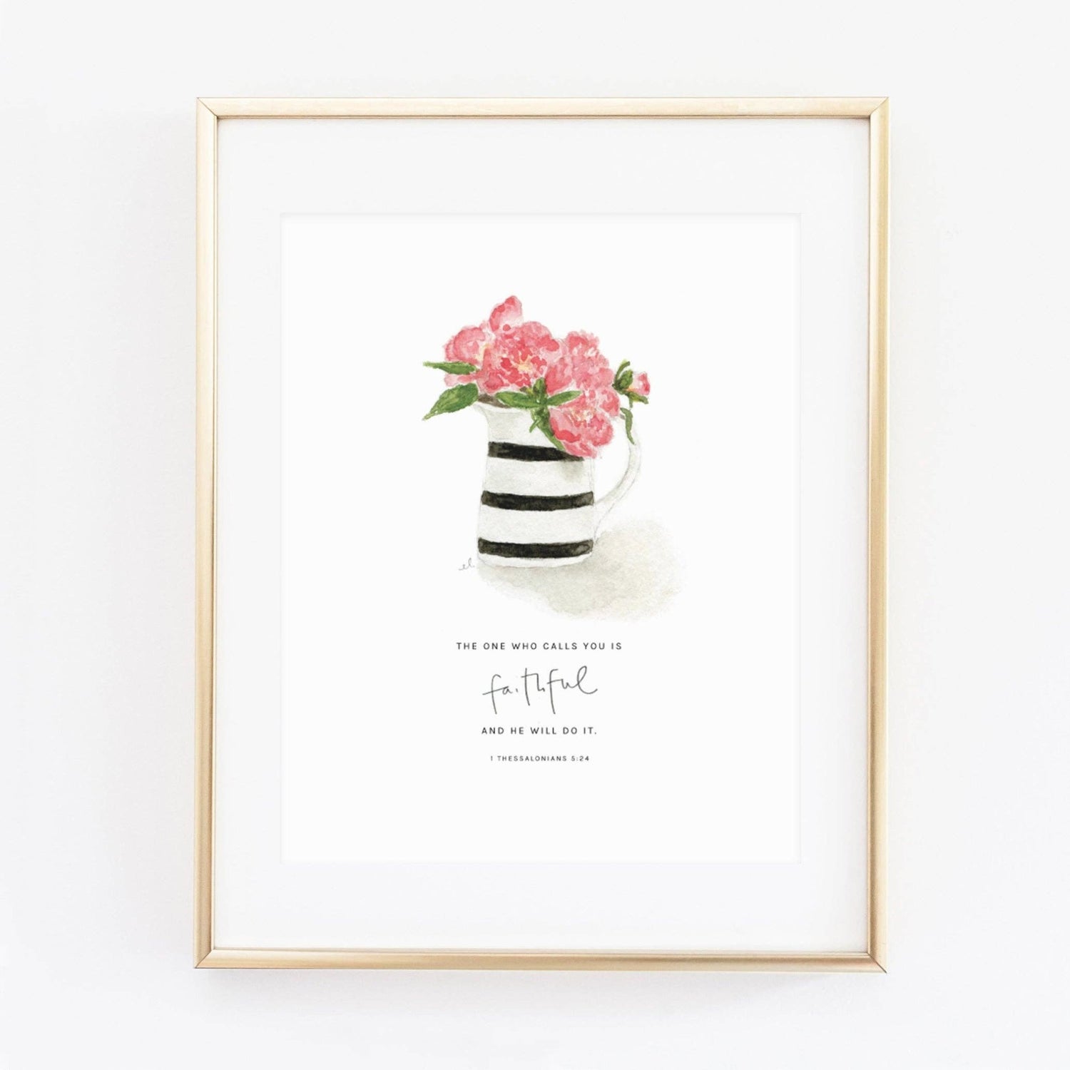 emily lex studio - 1 thessalonians 5:24 peonies scripture print - Gaines Jewelers