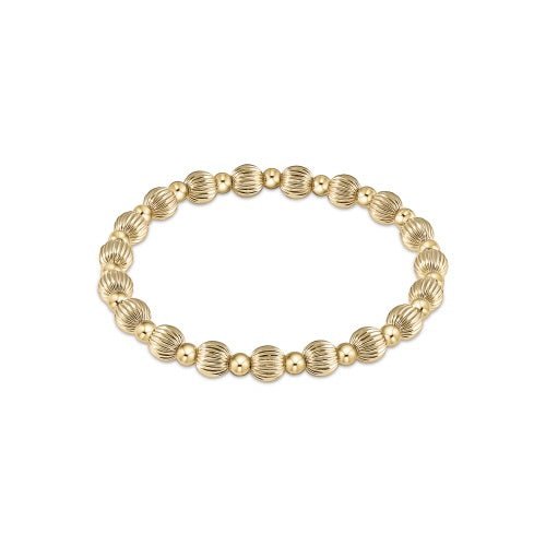 Extends - Dignity Grateful Pattern Bead Bracelet - Gold - Gaines Jewelers
