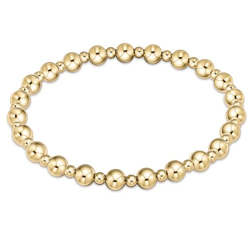 extends-gold classic grateful pattern bead bracelet - Gaines Jewelers