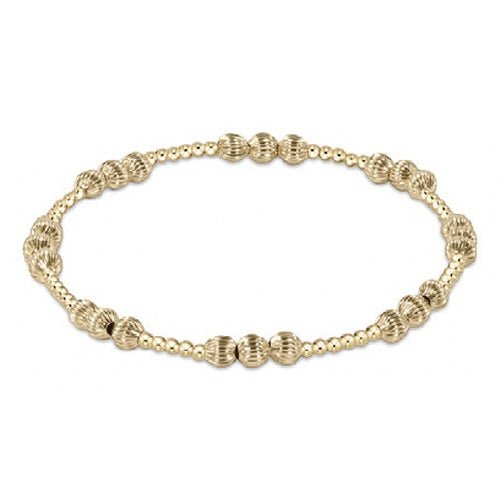 Extends-Gold Dignity Joy Pattern Bead Bracelet - Gaines Jewelers
