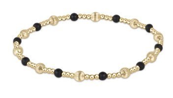 Extends Gold Dignity Sincerity Pattern 4mm Bead Bracelet - Gaines Jewelers