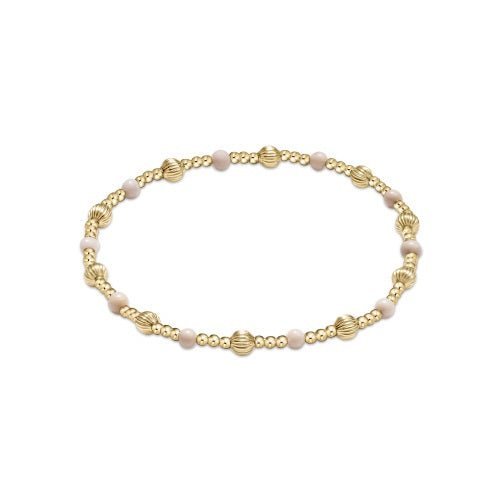 Extends Gold Dignity Sincerity Pattern 4mm Bead Bracelet - Gaines Jewelers