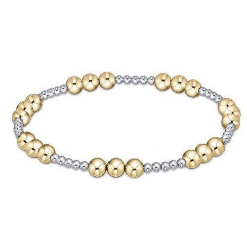 extends Mixed Metal Classic Joy Pattern Bead Bracelet - Gaines Jewelers