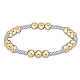 extends Mixed Metal Classic Joy Pattern Bead Bracelet - Gaines Jewelers
