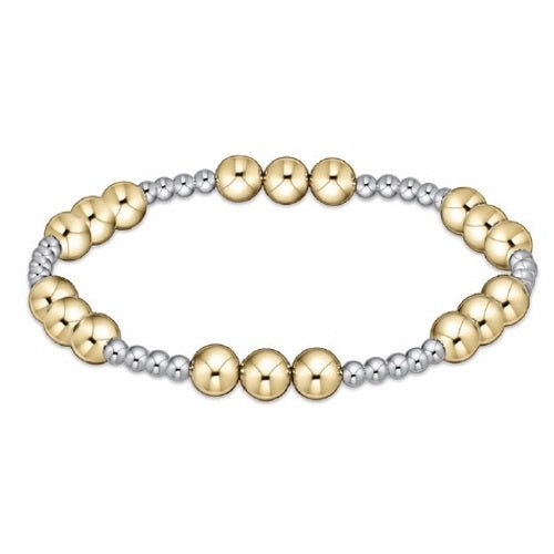 extends Mixed Metal Classic Joy Pattern Bead Bracelet - Gaines Jewelers