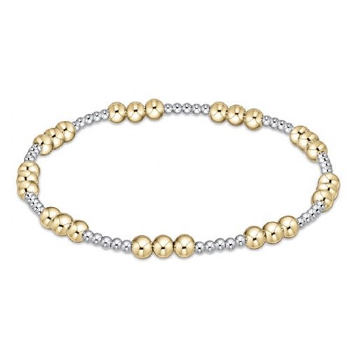 extends Mixed Metal Classic Joy Pattern Bead Bracelet - Gaines Jewelers