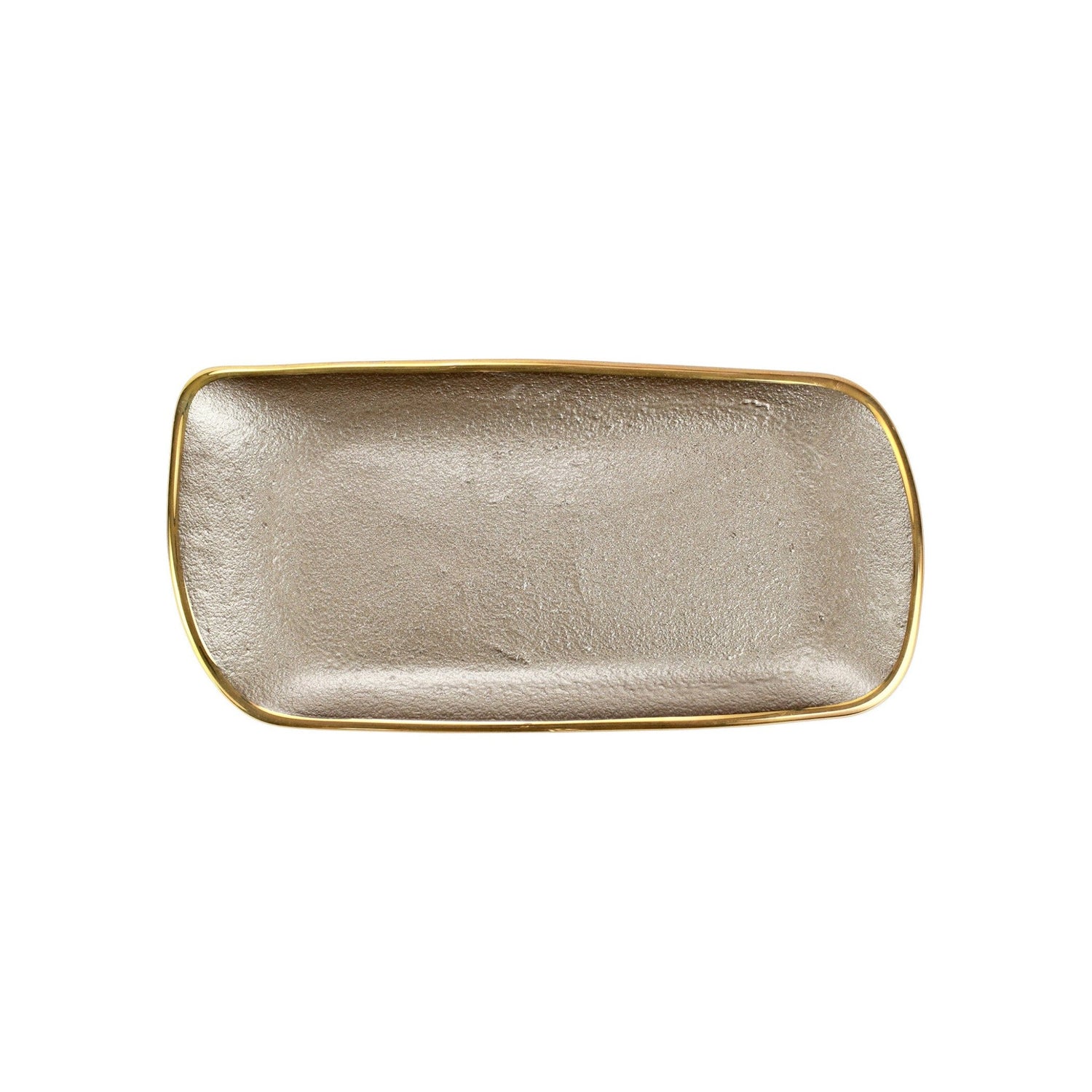 Fawn-Metallic Glass Rectangular Tray - Gaines Jewelers