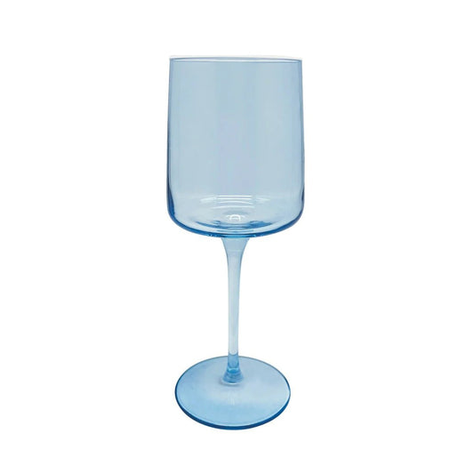 Fine Line Light Blue with White Rim Wine Glass Set of 4 - Gaines Jewelers