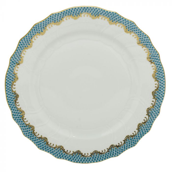 Fish Scale Turquoise Dinner Plate - Herend - Gaines Jewelers