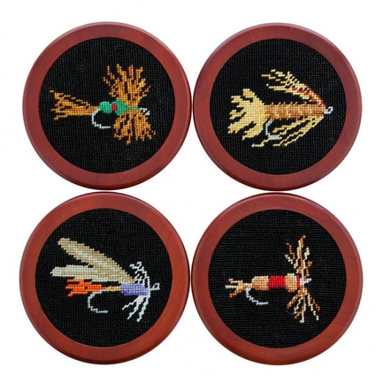 Fishing Files Needlepoint Coaster Set - Gaines Jewelers