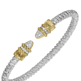 Flex cuff bracelet open top with beads and triangle tips 3mm - Gaines Jewelers