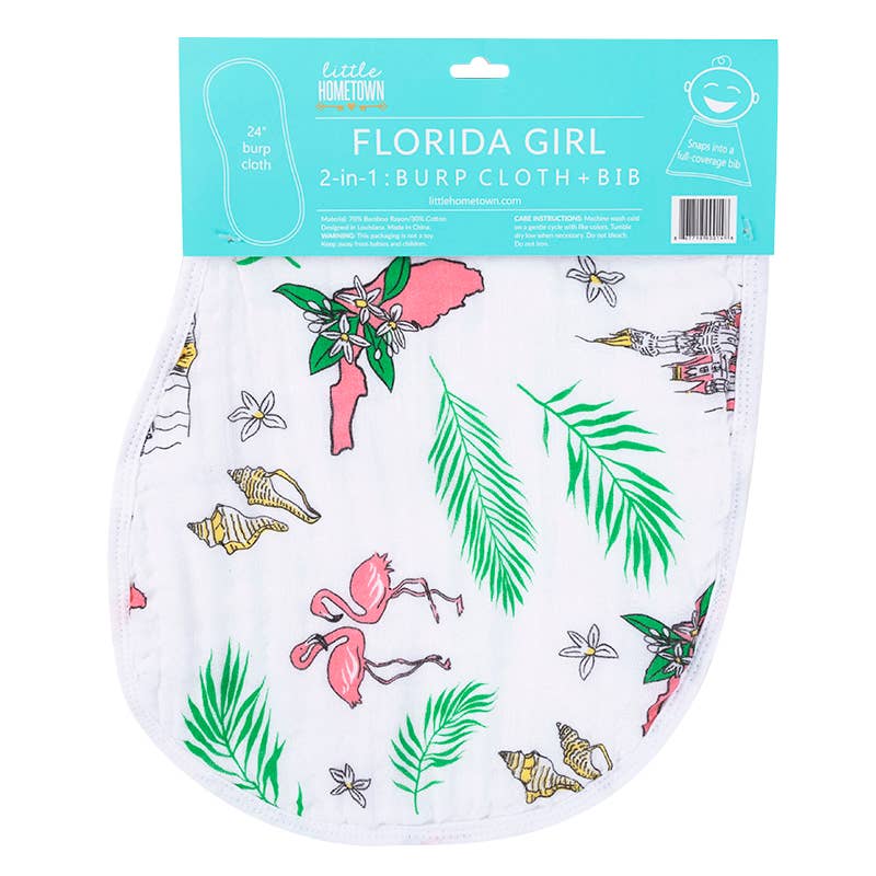 Florida Baby (floral) Burp/Bib Combo - Gaines Jewelers