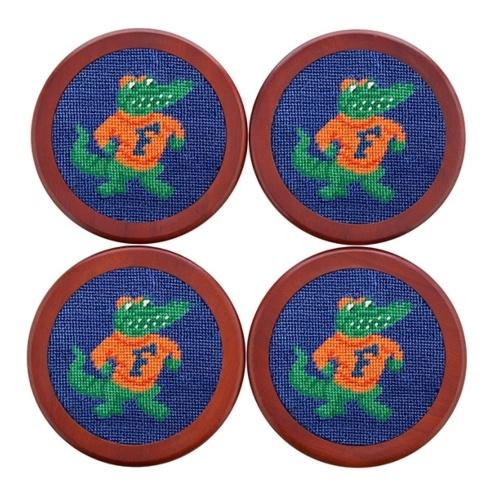 Florida Gator Needlepoint Coaster Set - Gaines Jewelers