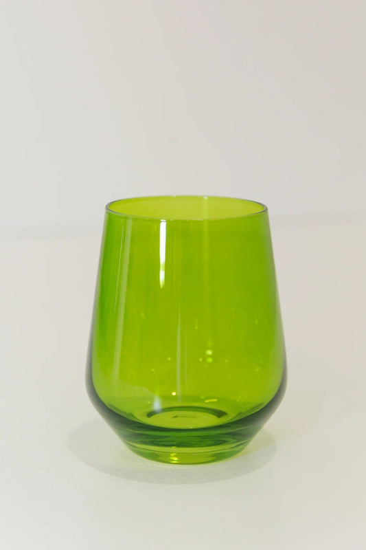 Forest Green Stemless Wine - Estelle Colored Glass - Gaines Jewelers