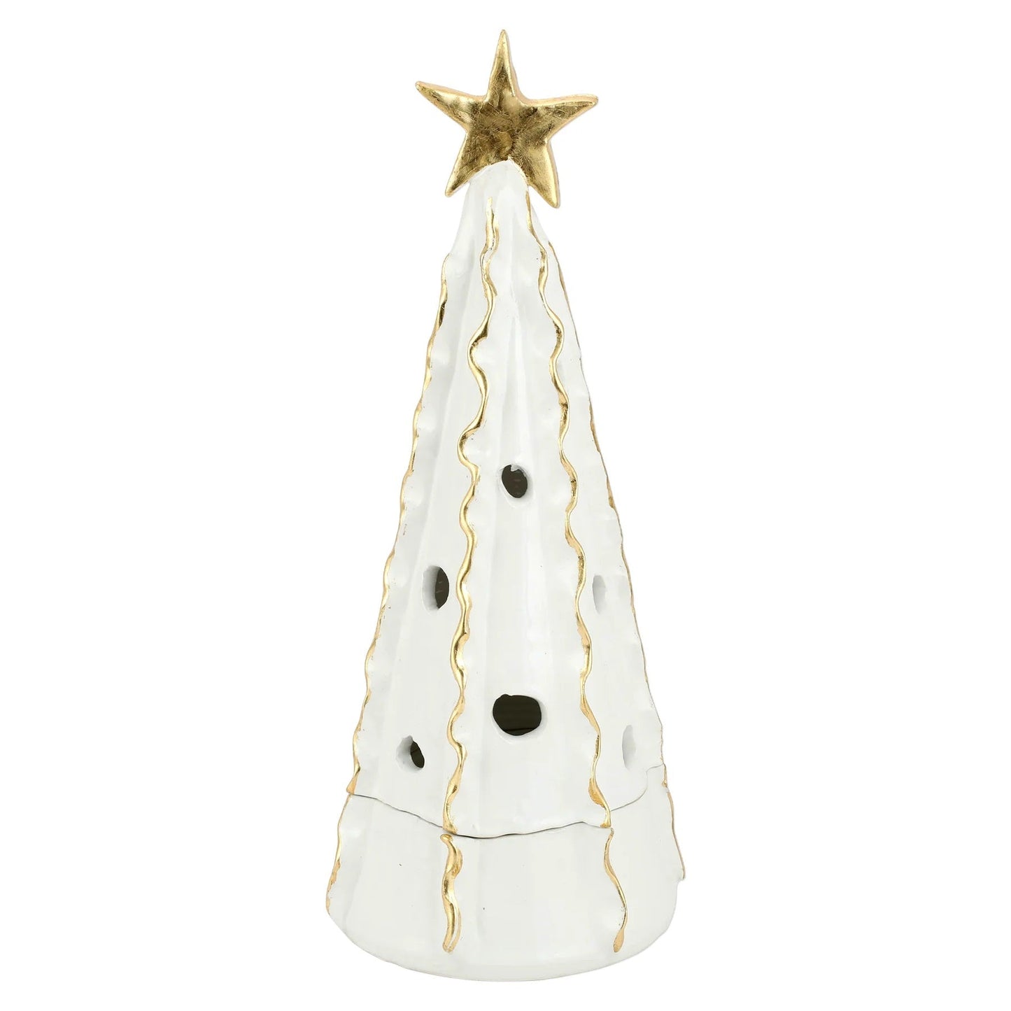 Foresta White Large Tree with Ribbon & Gold Star - Gaines Jewelers