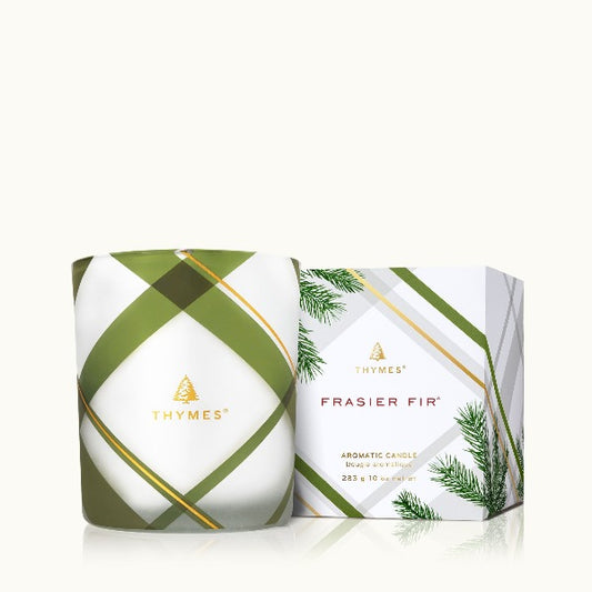 Frasier Fir Frosted Plaid Medium Candle - Gaines Jewelers